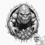 43. a sketch of a rancor, monstrous and power… – tattoo sketch (№1751248605_0, 30.06.2025 01:56) — tattoovalue.net