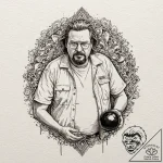 A sketch of walter sobchak from the big lebow… – tattoo sketch (№1751248707_0, 30.06.2025 01:58) — tattoovalue.net