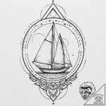 Sailboat, tattoo flash sheet design, bold out… – tattoo sketch (№1751249224_0, 30.06.2025 02:07) — tattoovalue.net