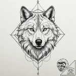 A geometric wolf head, concept art for tattoo… – tattoo sketch (№1751249334_0, 30.06.2025 02:08) — tattoovalue.net