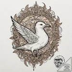 Seagull, tattoo drawing outline, sepia tone s… – tattoo sketch (№1751249444_0, 30.06.2025 02:10) — tattoovalue.net