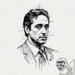 A trash polka composition of michael corleone… – tattoo sketch (№1751249563_0, 30.06.2025 02:12) — tattoovalue.net