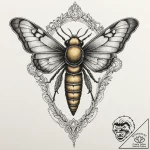 A neo-traditional tattoo of a death’s-head ha… – tattoo sketch (№1751249858_0, 30.06.2025 02:17) — tattoovalue.net