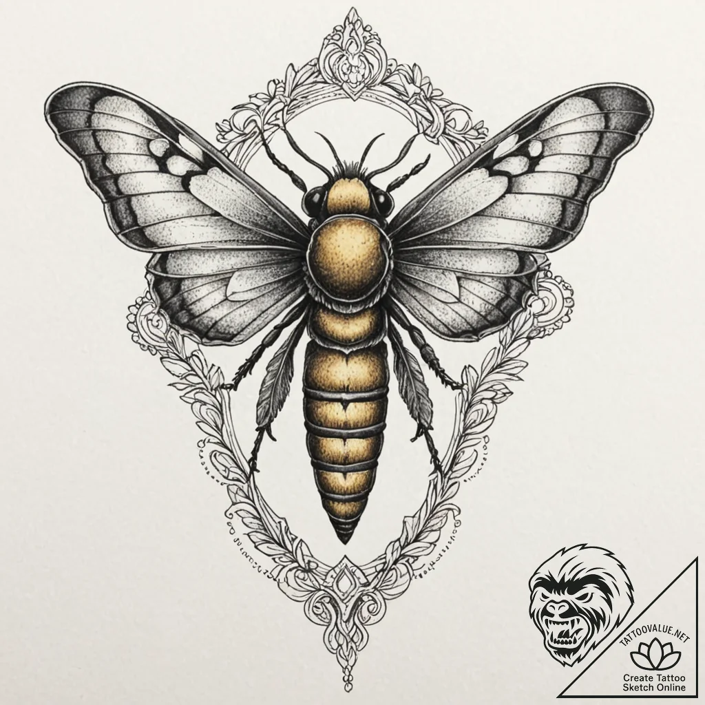 A neo-traditional tattoo of a death's-head ha... - tattoo sketch (№1751249858_0, 30.06.2025 02:17) — tattoovalue.net
