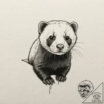 Ferret, ink illustration for tattoo, masterpi… – tattoo sketch (№1751249978_0, 30.06.2025 02:19) — tattoovalue.net