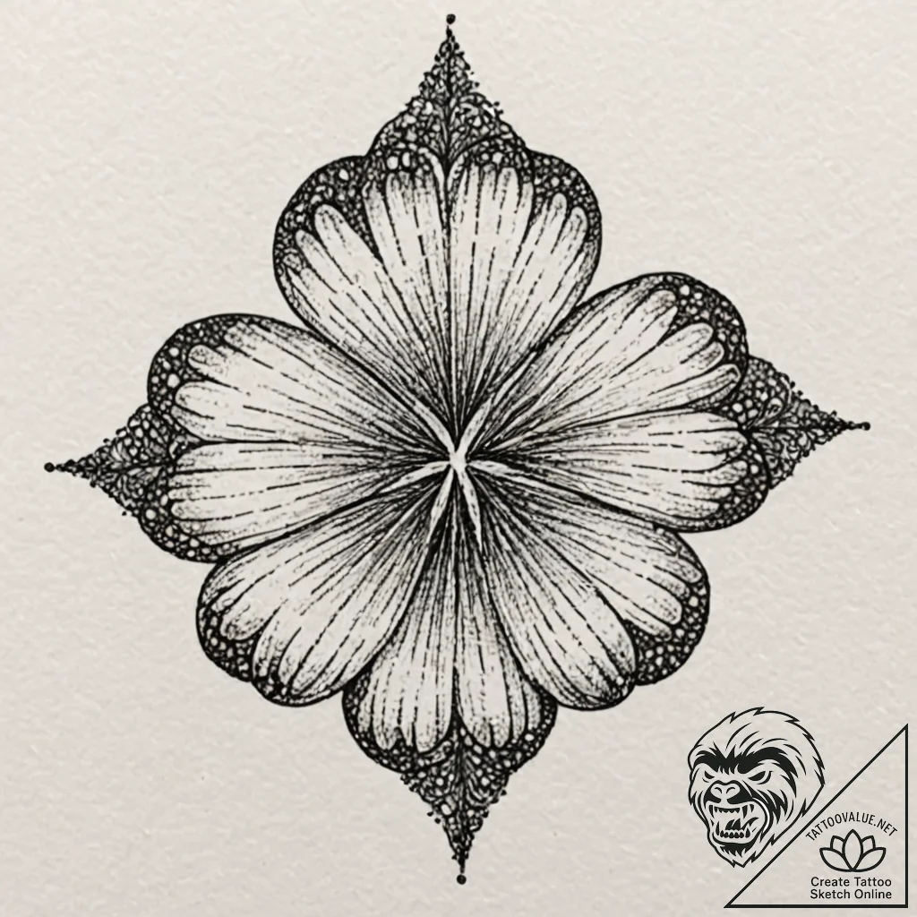 Clover, artistic tattoo sketch, moderately de... - tattoo sketch (№1751250618_0, 30.06.2025 02:30) — tattoovalue.net