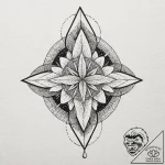 A shattered geometric shape, tattoo drawing o… – tattoo sketch (№1751250839_0, 30.06.2025 02:33) — tattoovalue.net