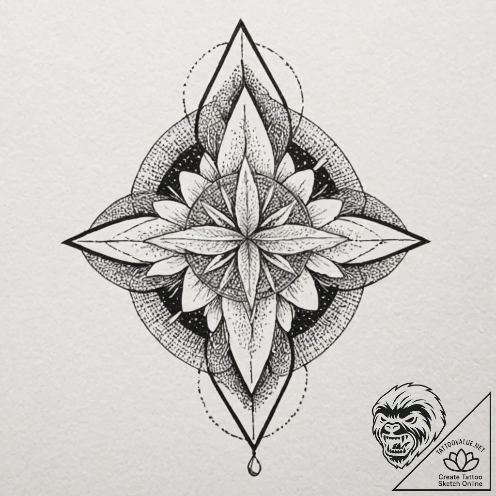 A shattered geometric shape, tattoo drawing o... - tattoo sketch (№1751250839_0, 30.06.2025 02:33) — tattoovalue.net