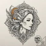 A neo-traditional tattoo of lady whistledown’… – tattoo sketch (№1751252336_0, 30.06.2025 02:58) — tattoovalue.net