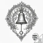Bell, concept art for tattoo, stylized interp… – tattoo sketch (№1751252521_0, 30.06.2025 03:02) — tattoovalue.net