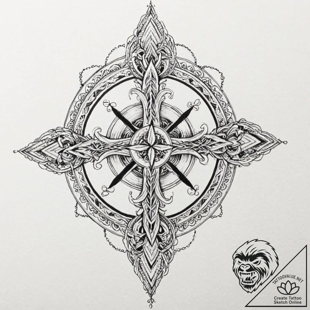 Lilith's sigil, tattoo sketch design, fine li... - tattoo sketch (№1751253275_0, 30.06.2025 03:14) — tattoovalue.net