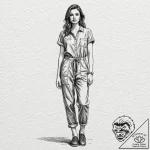 A minimalist tattoo of a single, red jumpsuit… – tattoo sketch (№1751253584_0, 30.06.2025 03:19) — tattoovalue.net