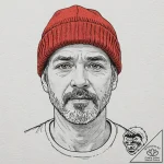 A graphic novel style portrait of steve zisso… – tattoo sketch (№1751255376_0, 30.06.2025 03:49) — tattoovalue.net