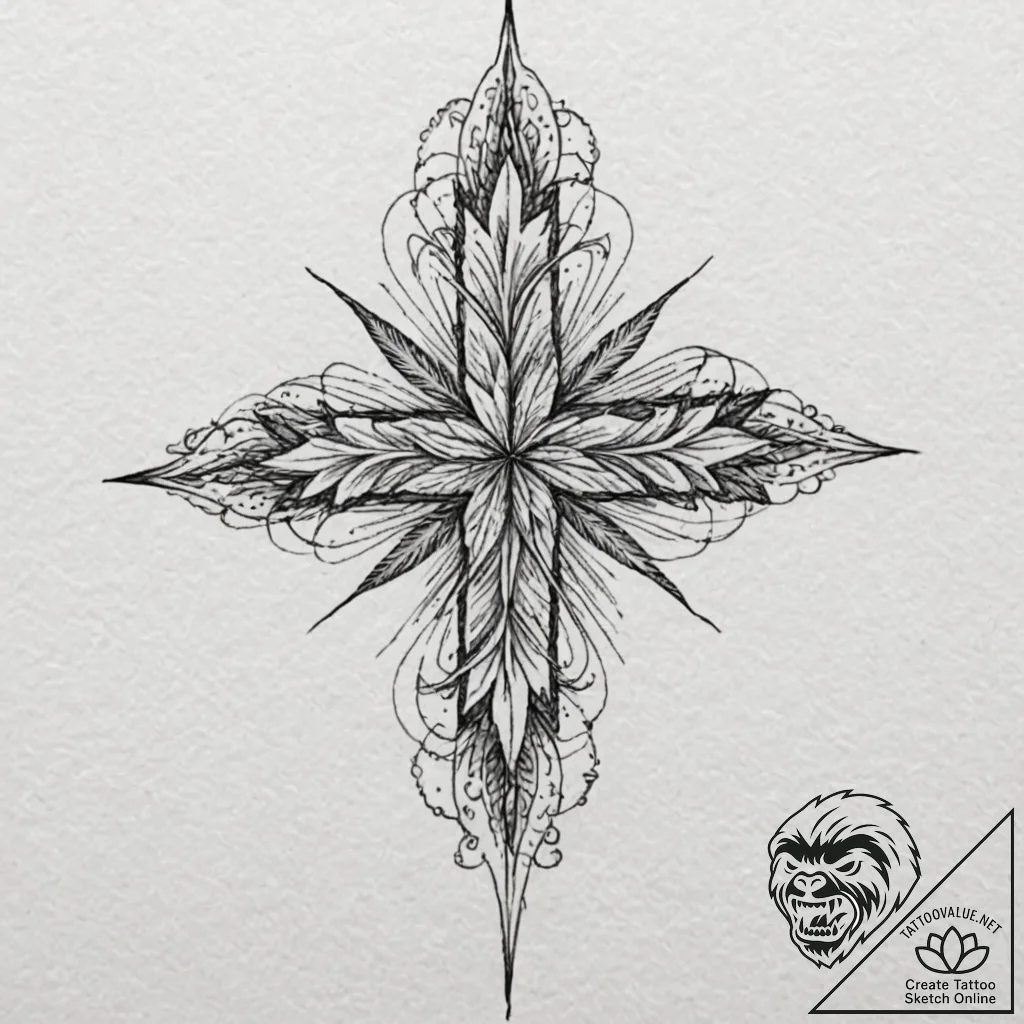Hemp, tattoo sketch design, studio lighting p... - tattoo sketch (№1751255583_0, 30.06.2025 03:53) — tattoovalue.net