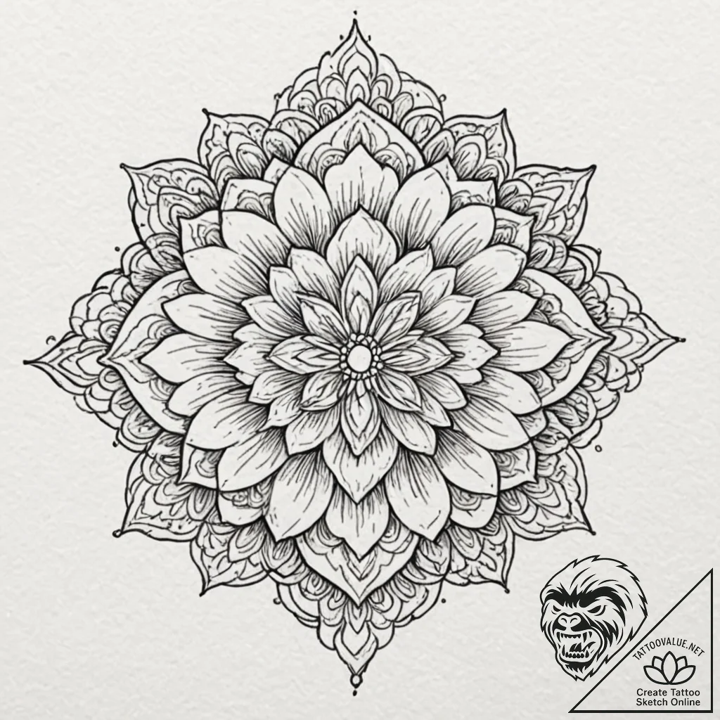 A mandala pattern (is there, but can be half-... - tattoo sketch (№1751256012_0, 30.06.2025 04:00) — tattoovalue.net