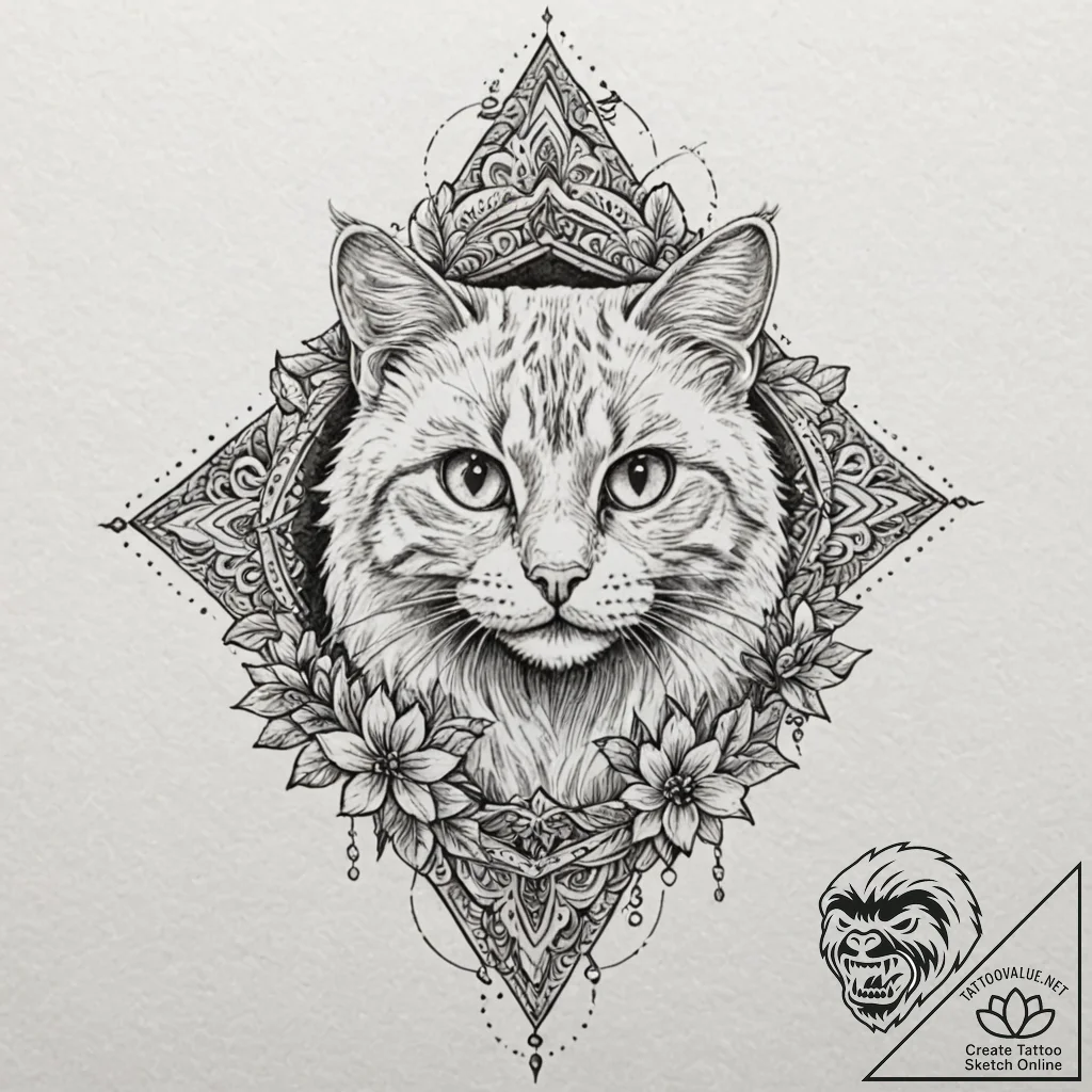 Cat's paws, tattoo flash sheet design, clear... - tattoo sketch (№1751256644_0, 30.06.2025 04:10) — tattoovalue.net