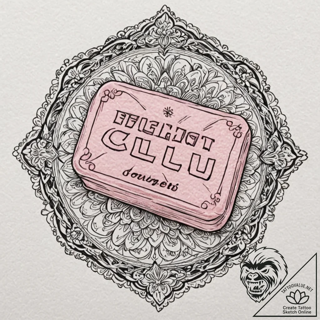 A minimalist tattoo of a bar of pink soap fro... - tattoo sketch (№1751256885_0, 30.06.2025 04:14) — tattoovalue.net