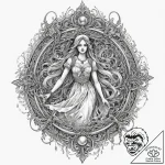 A ghostly apparition in a hallway, concept ar… – tattoo sketch (№1751257542_0, 30.06.2025 04:25) — tattoovalue.net
