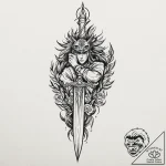 A neo-traditional tattoo of san’s crystal dag… – tattoo sketch (№1751258034_0, 30.06.2025 04:33) — tattoovalue.net