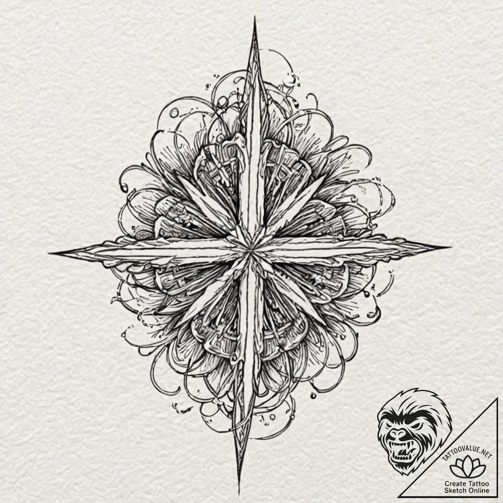 Will-o'-the-wisp, tattoo line art, stylized i... - tattoo sketch (№1751258577_0, 30.06.2025 04:42) — tattoovalue.net
