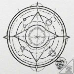 A dotwork tattoo of the transmutation circle… – tattoo sketch (№1751259635_0, 30.06.2025 05:00) — tattoovalue.net