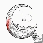 Watercolor sketch of the twin moons of arraki… – tattoo sketch (№1751259846_0, 30.06.2025 05:04) — tattoovalue.net