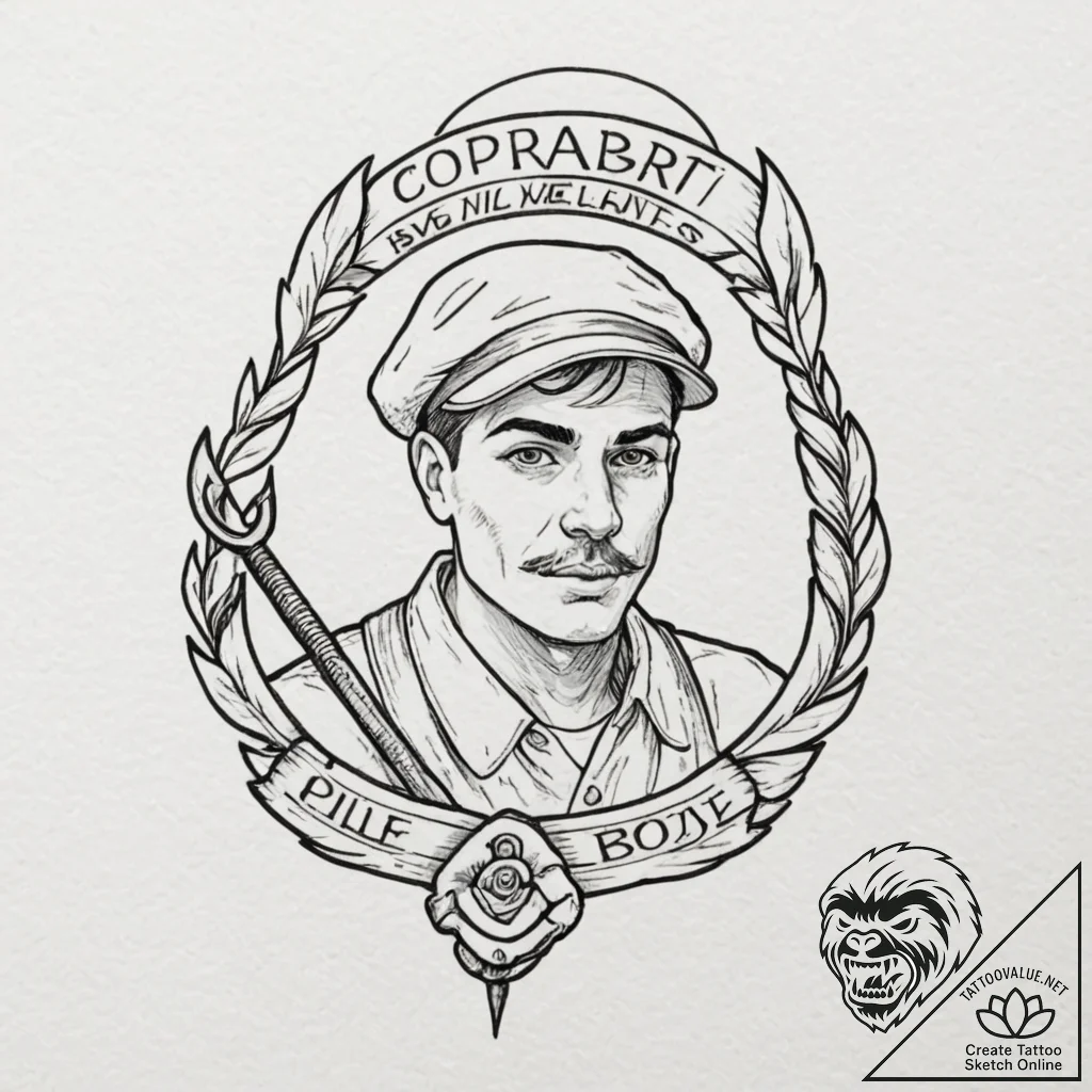 A sketch of the main character from the boys,... - tattoo sketch (№1751260044_0, 30.06.2025 05:07) — tattoovalue.net