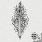 Excalibur in the stone, tattoo sketch design,… – tattoo sketch (№1751261096_0, 30.06.2025 05:24) — tattoovalue.net