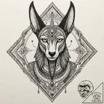Art deco anubis, artistic tattoo sketch, dotw… – tattoo sketch (№1751261408_0, 30.06.2025 05:30) — tattoovalue.net