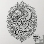 A chicano lettering tattoo of “bella ciao”,,… – tattoo sketch (№1751261525_0, 30.06.2025 05:32) — tattoovalue.net