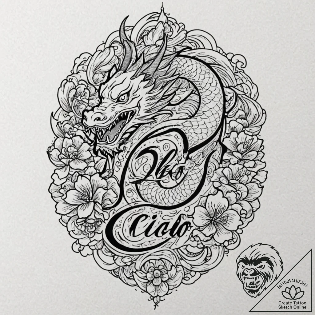A chicano lettering tattoo of "bella ciao",,... - tattoo sketch (№1751261525_0, 30.06.2025 05:32) — tattoovalue.net