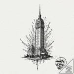 A watercolor sketch of the city in sin city,… – tattoo sketch (№1751261632_0, 30.06.2025 05:33) — tattoovalue.net