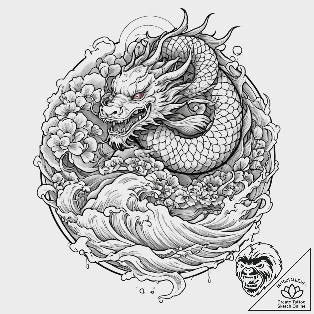 Violet, artistic tattoo sketch, bold outlines... - tattoo sketch (№1751262149_0, 30.06.2025 05:42) — tattoovalue.net