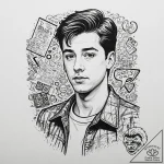 A graphic novel portrait of ferris bueller, f… – tattoo sketch (№1751262366_0, 30.06.2025 05:46) — tattoovalue.net