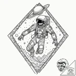 An astronaut discovering an alien artifact, t… – tattoo sketch (№1751262586_0, 30.06.2025 05:49) — tattoovalue.net