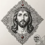 Jesus christ, concept art for tattoo, dotwork… – tattoo sketch (№1751262795_0, 30.06.2025 05:53) — tattoovalue.net