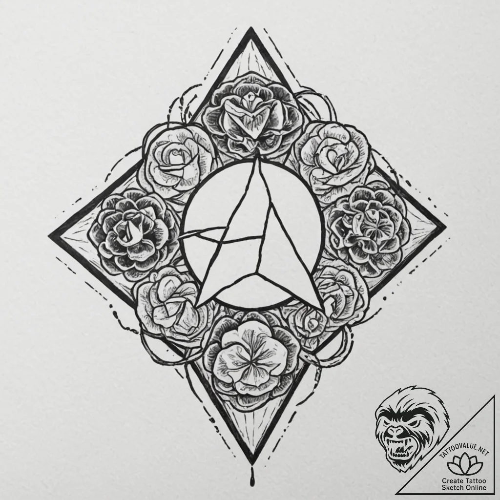 133. a linework tattoo of the four elemental... - tattoo sketch (№1751263122_0, 30.06.2025 05:58) — tattoovalue.net