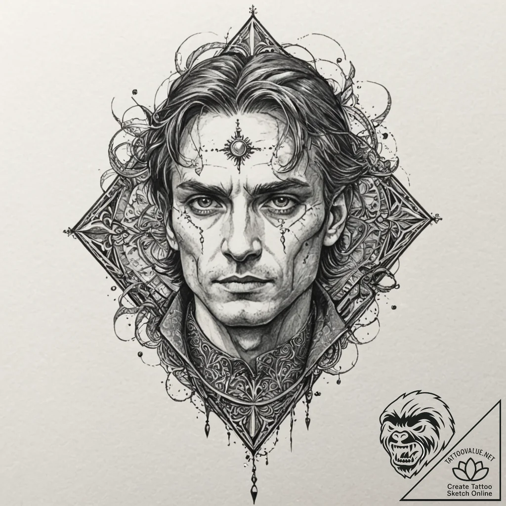 A sketch of colin robinson, the energy vampir... - tattoo sketch (№1751263558_0, 30.06.2025 06:05) — tattoovalue.net