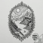 Stairway to the clouds, tattoo sketch design,… – tattoo sketch (№1751263676_0, 30.06.2025 06:07) — tattoovalue.net