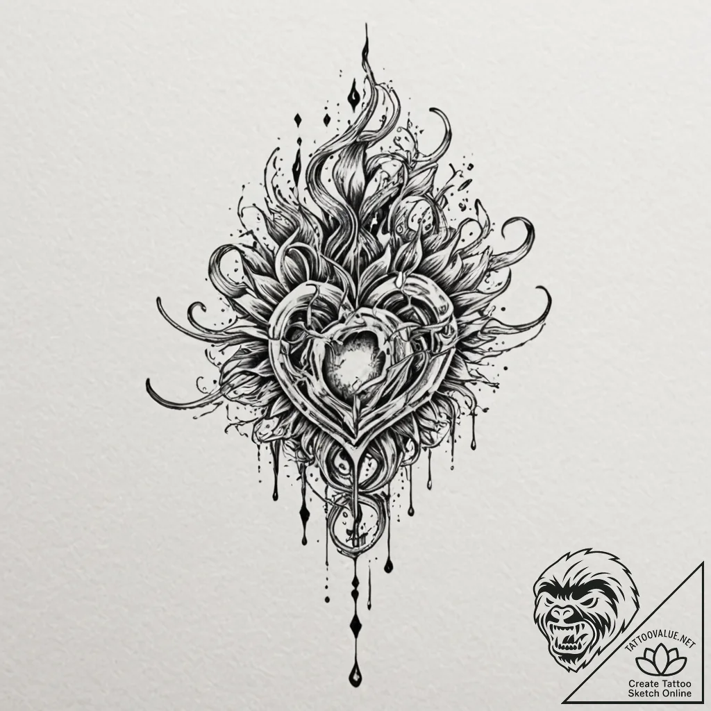 A soundwave of a heartbeat, concept art for t... - tattoo sketch (№1751263787_0, 30.06.2025 06:09) — tattoovalue.net