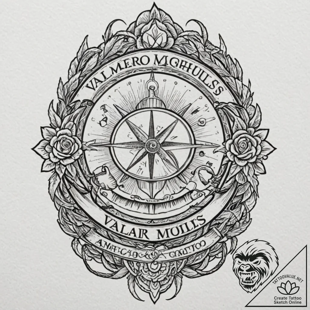 A chicano lettering tattoo of "valar morghuli... - tattoo sketch (№1751263996_0, 30.06.2025 06:13) — tattoovalue.net