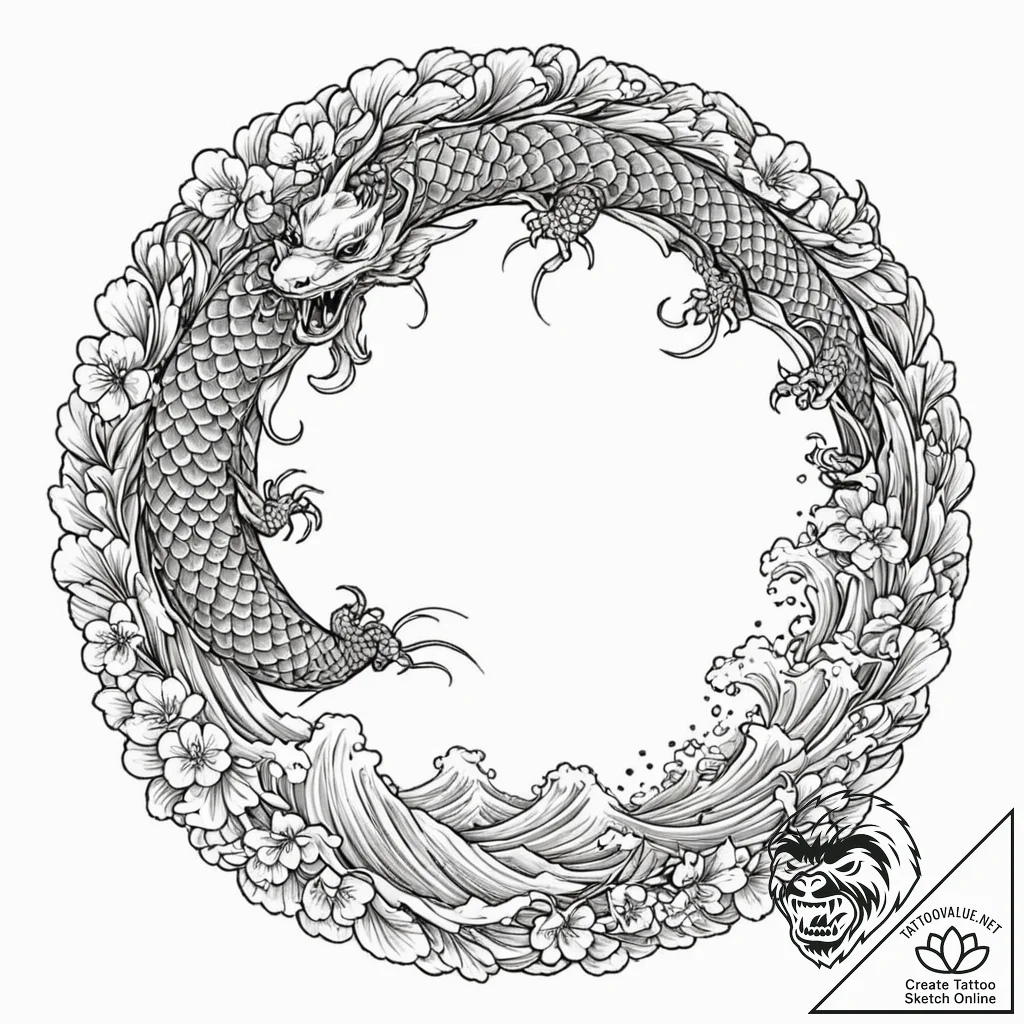 A brushstroke circle (enso), concept art for... - tattoo sketch (№1751264544_0, 30.06.2025 06:22) — tattoovalue.net