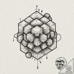 Companion cube (from portal), ink illustratio… – tattoo sketch (№1751264893_0, 30.06.2025 06:28) — tattoovalue.net