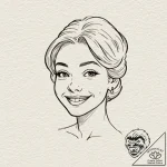 Grin, tattoo line art, fine lines, delicate l… – tattoo sketch (№1751265116_0, 30.06.2025 06:31) — tattoovalue.net