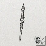 A linework tattoo of the spear of destiny fro… – tattoo sketch (№1751265324_0, 30.06.2025 06:35) — tattoovalue.net