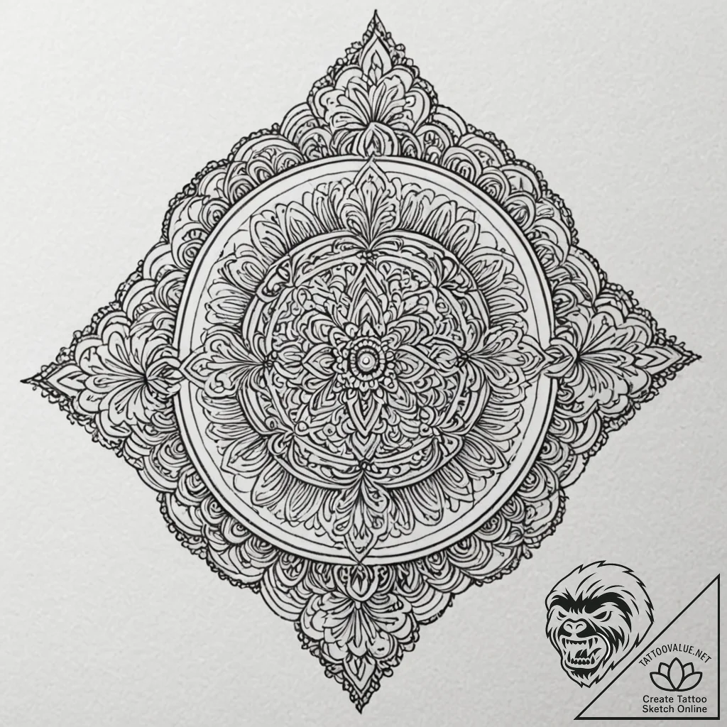 Indian, tattoo sketch design, on textured art... - tattoo sketch (№1751265553_0, 30.06.2025 06:39) — tattoovalue.net