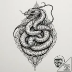 Cobra, concept art for tattoo, blackwork tatt… – tattoo sketch (№1751265663_0, 30.06.2025 06:41) — tattoovalue.net