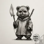 Neo-traditional tattoo of wicket the ewok hol… – tattoo sketch (№1751265882_0, 30.06.2025 06:44) — tattoovalue.net