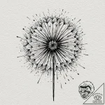A dandelion clock (is there, but can be a clo… – tattoo sketch (№1751266641_0, 30.06.2025 06:57) — tattoovalue.net