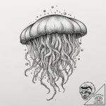 Jellyfish, tattoo flash sheet design, dotwork… – tattoo sketch (№1751266762_0, 30.06.2025 06:59) — tattoovalue.net